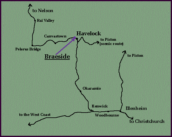 Road map of Havelock Area.
